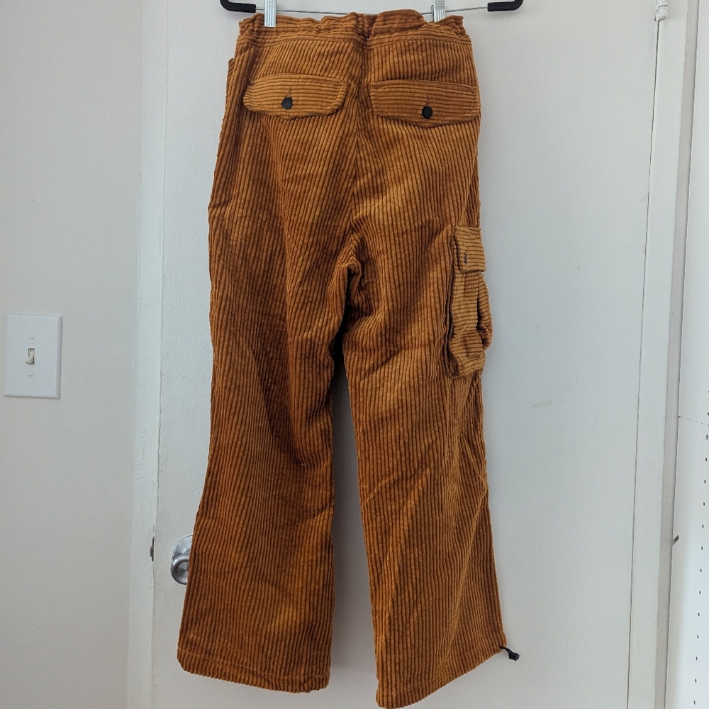 NWT Fried Rice Ginger Corduroy Wide Wale Cargo Pants Size 27 - Picture 3 of 4
